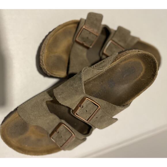 Birkenstock Tan Open Toe Leather Slides Classic Sandals Size EU 40 / W 9-9.5 - Picture 4 of 4